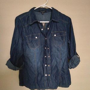 Brand New snap button Jean shirt